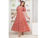 Red Floral Maternity Dress Elegant & Comfortable Everyday Wear