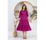 Elegant and Comfortable Solid Purple Maternity Dress