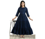 Elegant Navy Blue Dress Designed for a Comfortable yet Flattering Look.