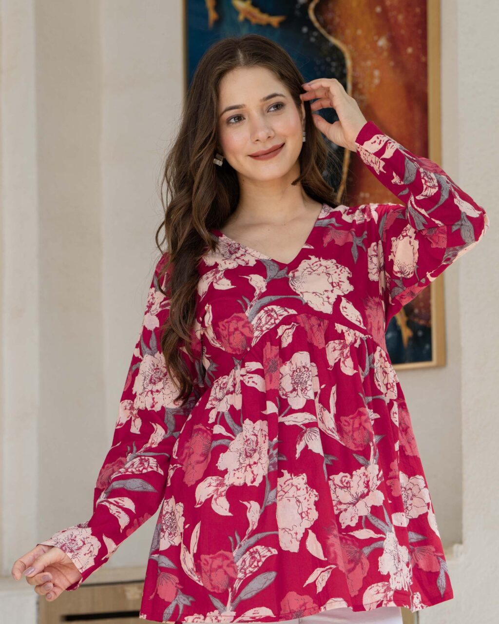 Elegant and Comfortable Floral Top Dress